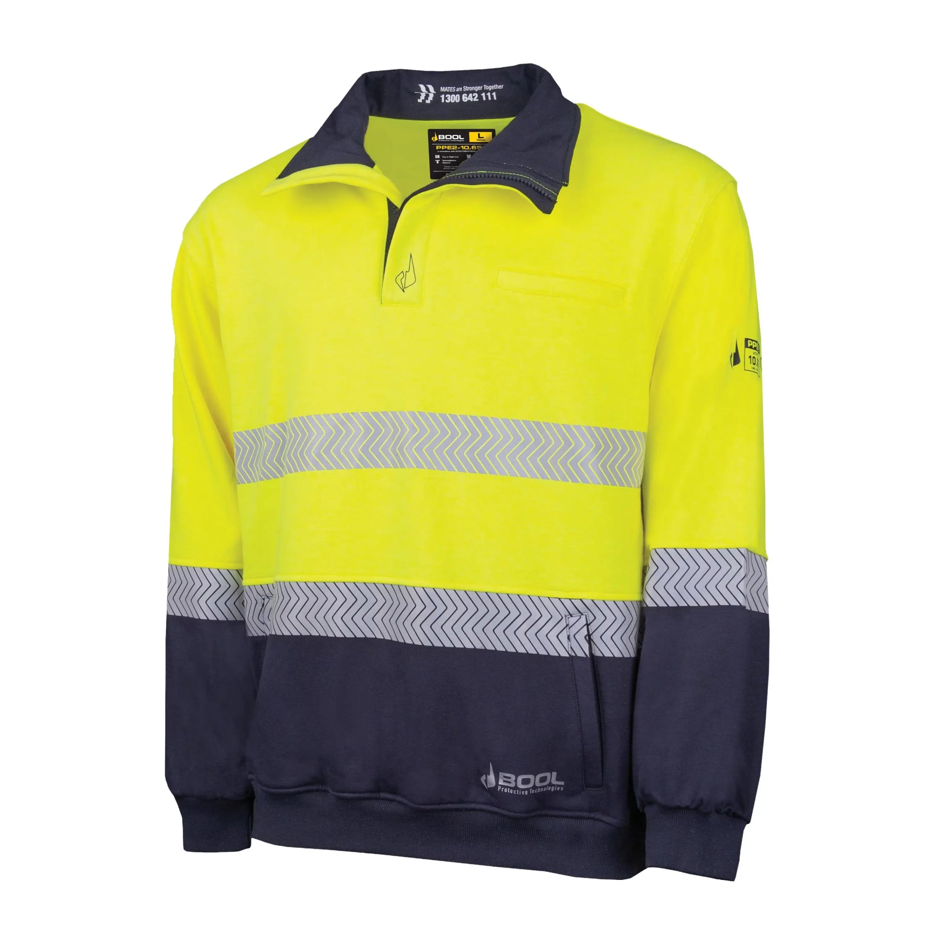 Bool PT - PPE2 Two Tone FR Water Repellent Fleece Jumper with Segmented FR Reflective Tape - BW2350T1