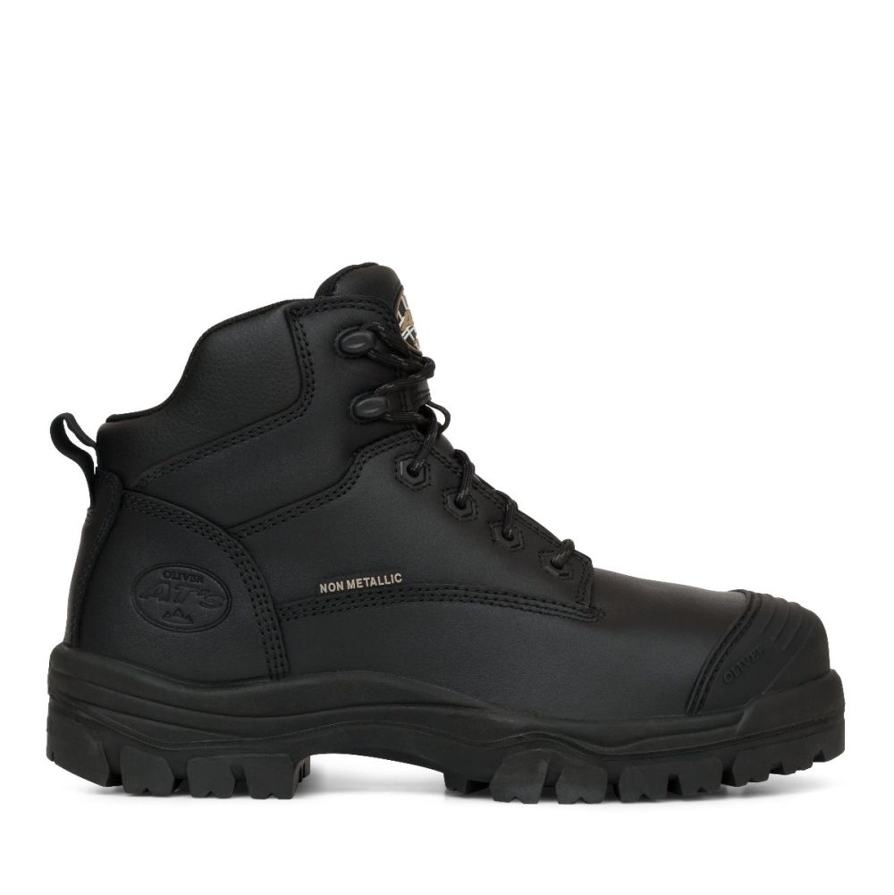 Oliver - 130mm Black Zip Sided Hiker Boot