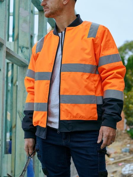 Bisley - Unisex Taped Hi Vis Bomber Jacket with Padded Lining - BJ6730T