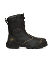 Oliver - 200mm Hi-Leg Black Zip Sided Boot