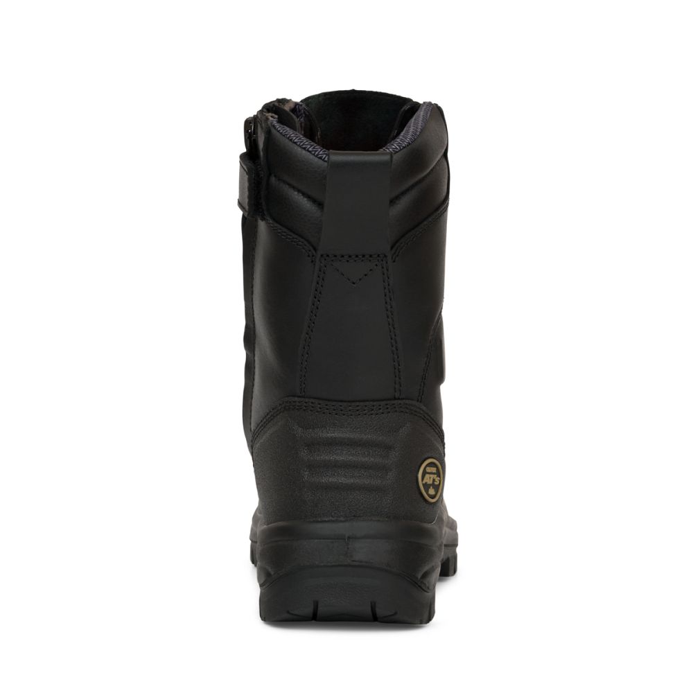 Oliver - 200mm Hi-Leg Black Zip Sided Boot