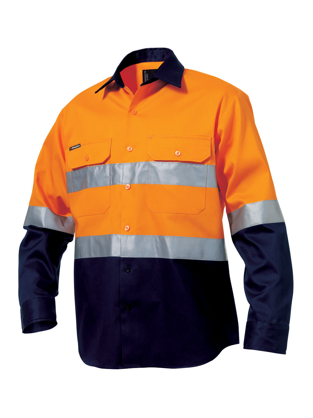 KingGee - Men's Originals Hi-Vis Reflective Two Tone Long Sleeve Work Shirt - K54315