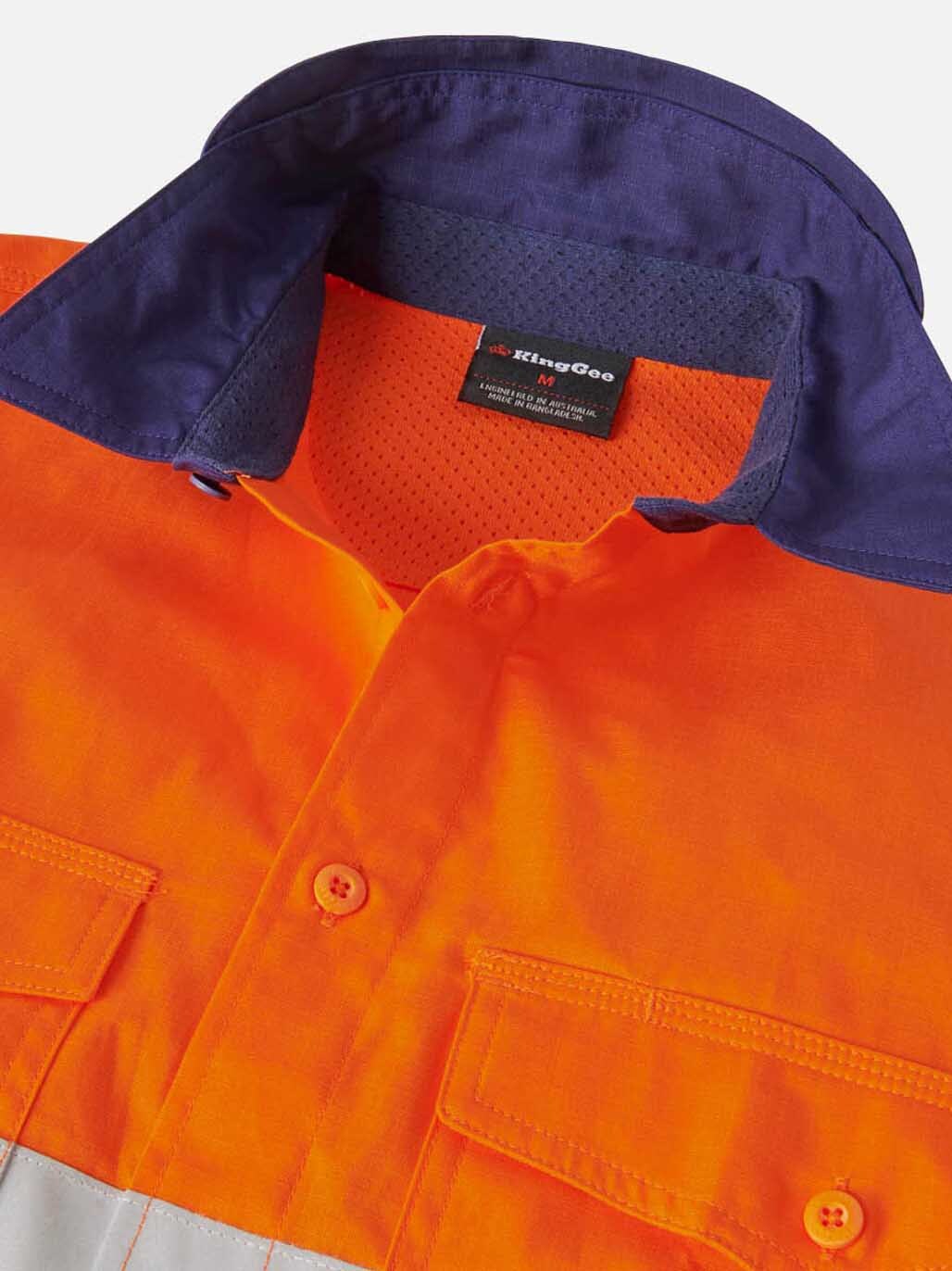 KingGee - Men's Workcool 2 Hi-Vis Reflective Two Tone Long Sleeve Work Shirt - K54880