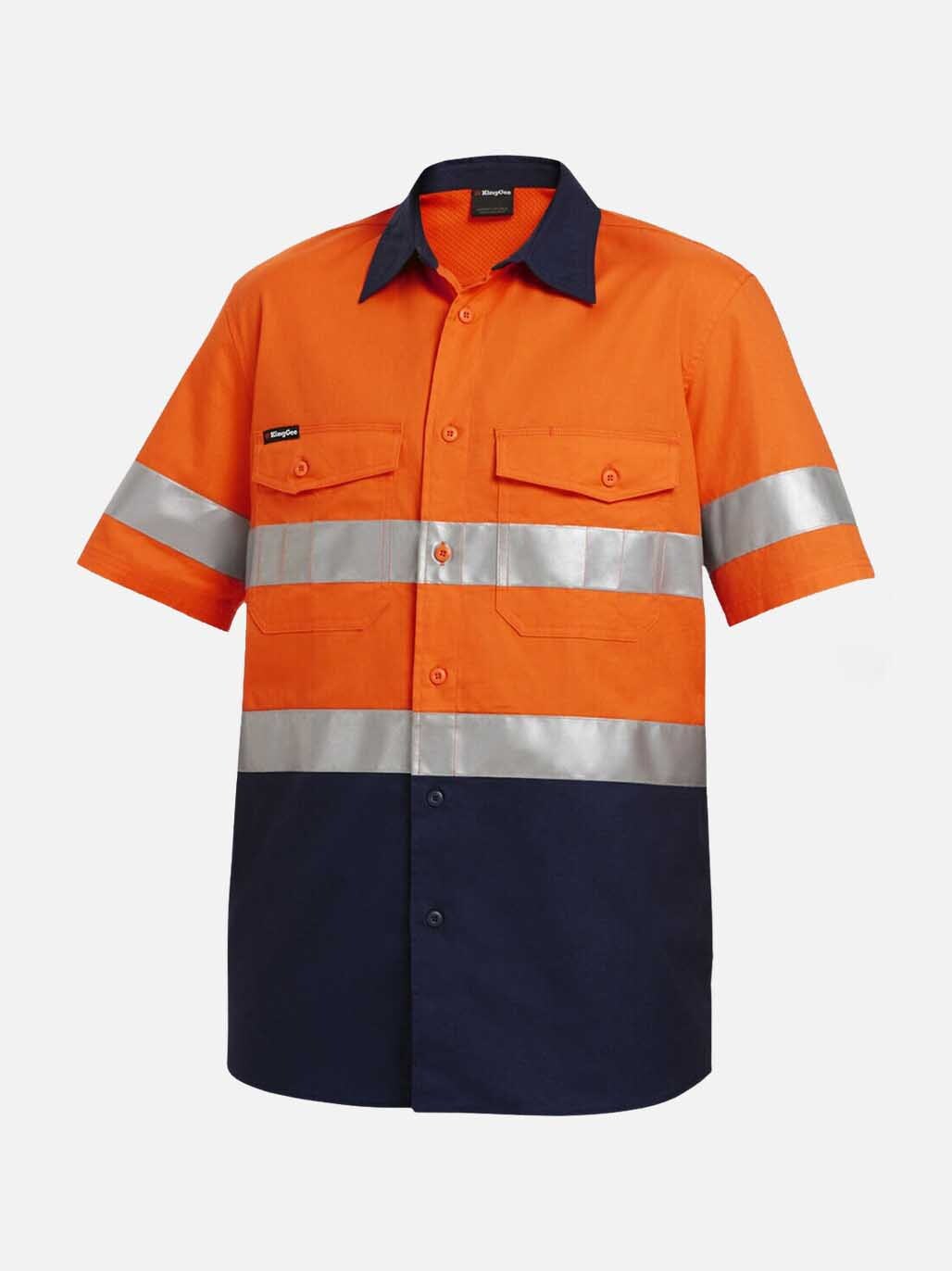 KingGee - Men's Workcool 2 Hi-Vis Reflective Short Sleeve Work Shirt - K54885