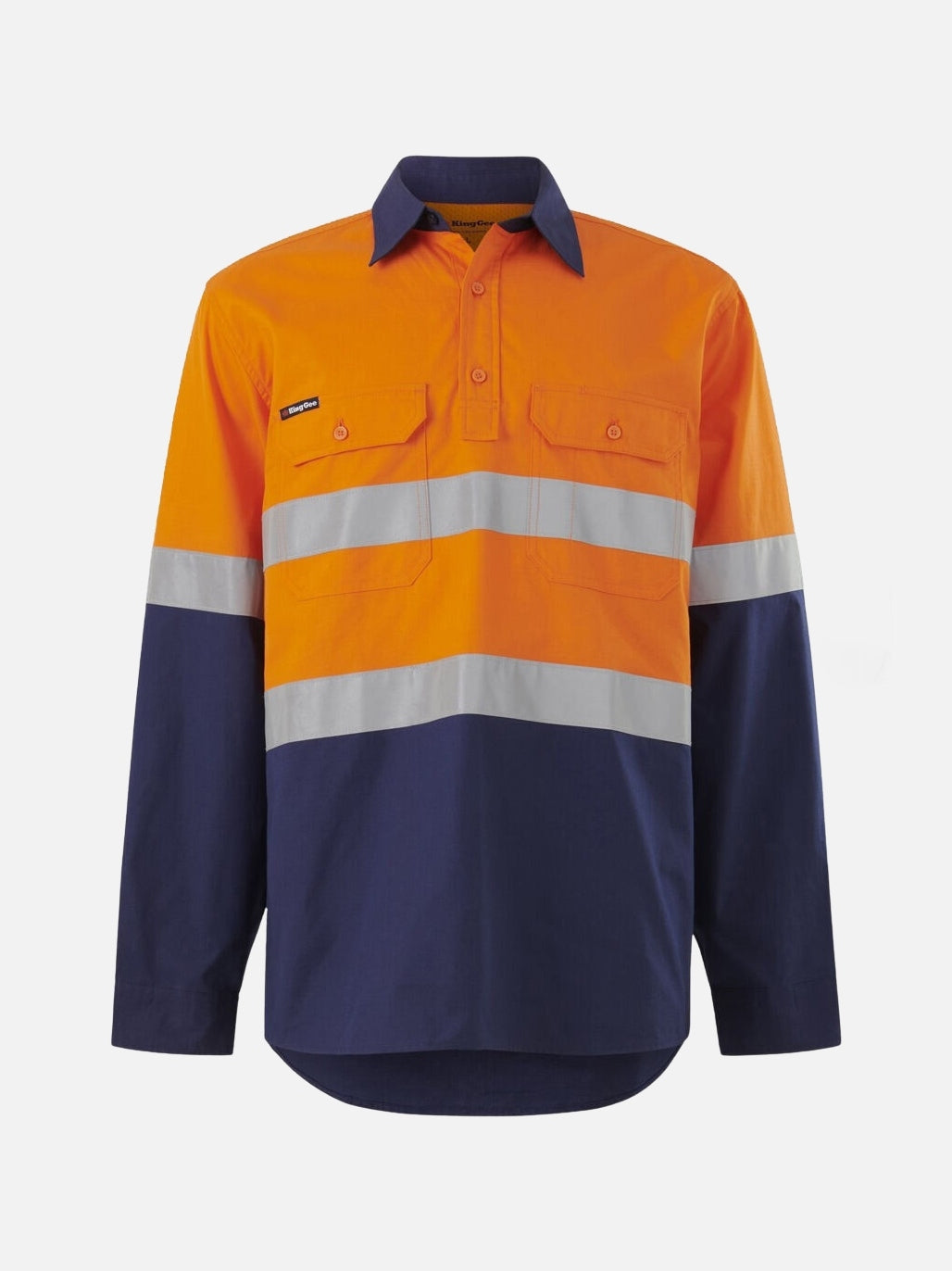 KingGee - Men's Workcool Vented Closed Front Spliced Shirt Taped Long Sleeve - K54914