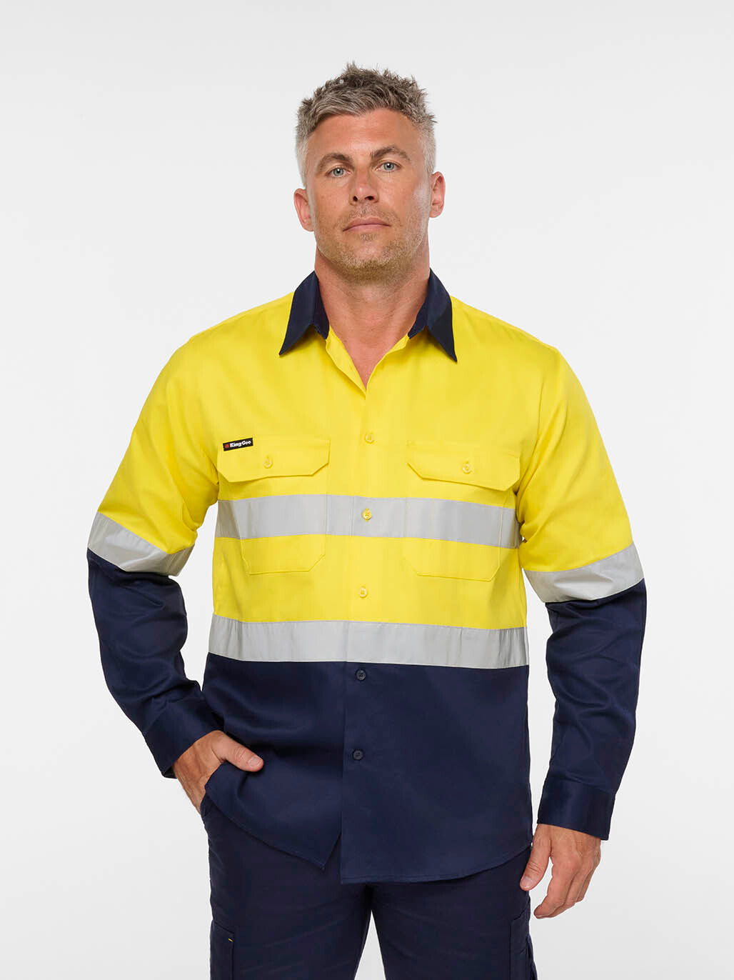 KingGee - Men's Originals Reflective Spliced Drill Shirt - K54936