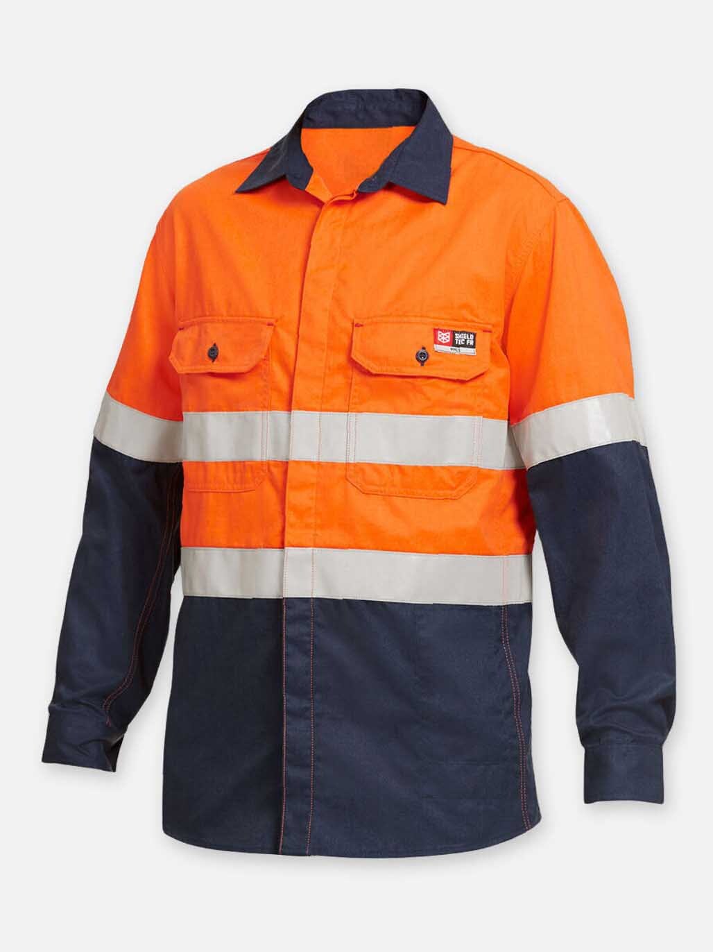 KingGee - Unisex ShieldTec FR Hi-Vis 2 Tone Taped Shirt PPE2 - Y04350