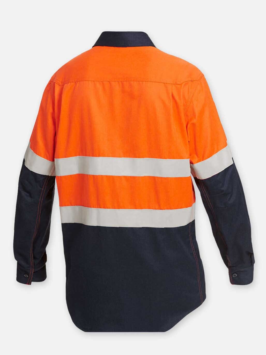 KingGee - Men's ShieldTec FR Hi Vis 2 Tone Closed Front Taped Shirt PPE2 -  Y04550