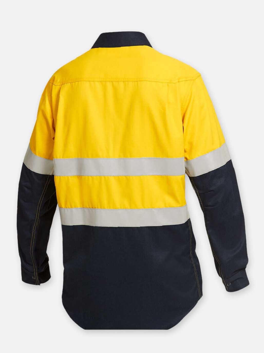 KingGee - Men's ShieldTec FR Hi Vis 2 Tone Closed Front Taped Shirt PPE2 -  Y04550