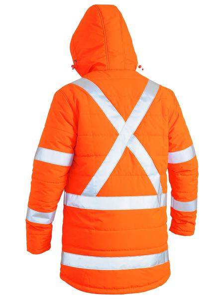 Bisley - Unisex Taped Hi Vis Puffer Jacket with X Back - BJ6379XT