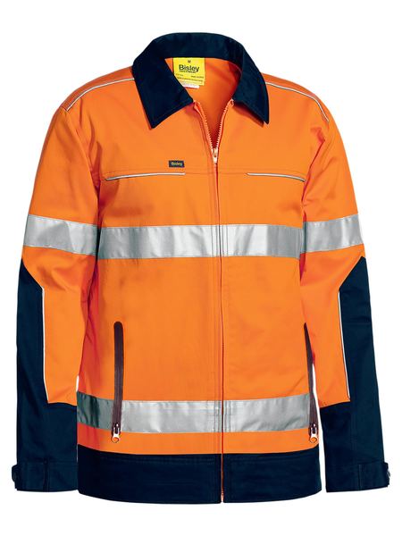 Bisley - Unisex Taped Hi Vis Drill Jacket with Liquid Repellent Finish - BJ6917T