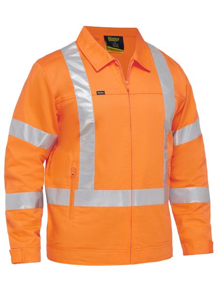 Bisley - Men's X Taped Hi Vis Drill Jacket With Liquid Repellent Finish - BJ6919XT