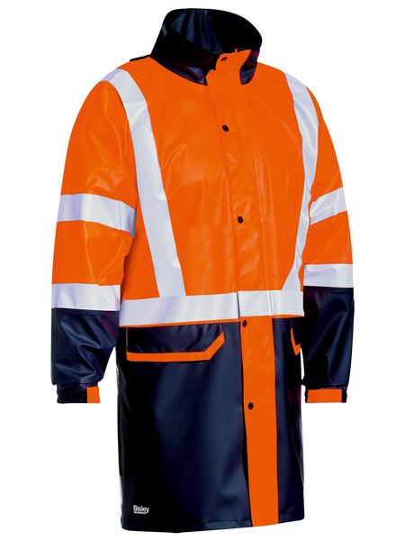 Bisley - Unisex Taped Hi Vis Stretch PU Rain Coat - BJ6935HT