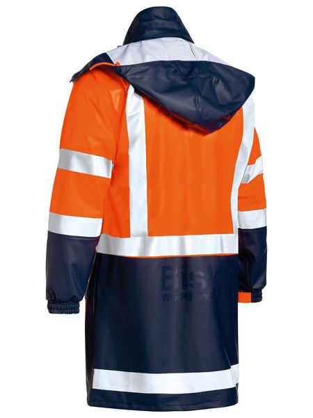 Bisley - Unisex Taped Hi Vis Stretch PU Rain Coat - BJ6935HT