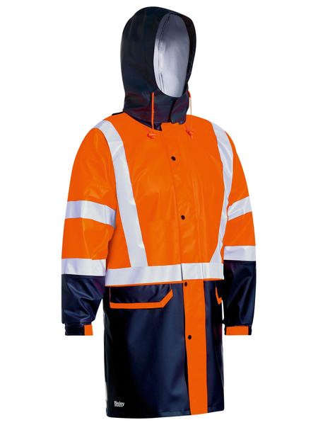 Bisley - Unisex Taped Hi Vis Stretch PU Rain Coat - BJ6935HT