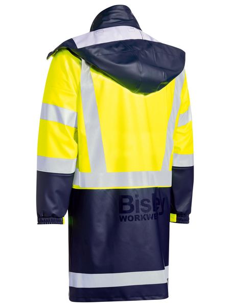 Bisley - Unisex Taped Hi Vis Stretch PU Rain Coat - BJ6935HT