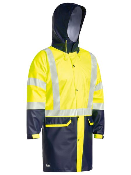 Bisley - Unisex Taped Hi Vis Stretch PU Rain Coat - BJ6935HT