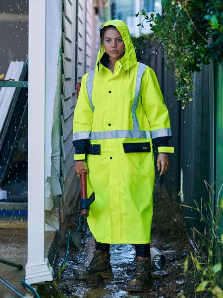 Bisley - Unisex Taped Hi Vis Long Rain Coat - BJ6961T