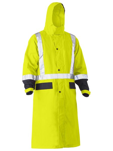 Bisley - Unisex Taped Hi Vis Long Rain Coat - BJ6961T