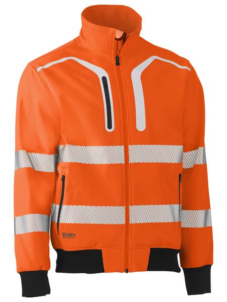 Bisley - Unisex Taped Hi Vis Soft Shell Bomber Jacket - BJ6979T