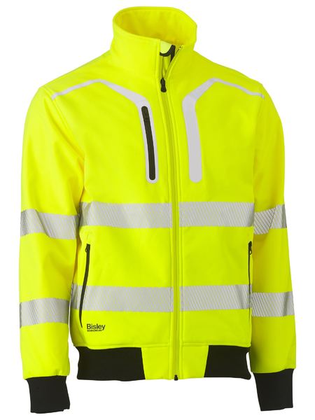 Bisley - Unisex Taped Hi Vis Soft Shell Bomber Jacket - BJ6979T