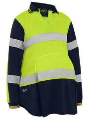 Bisley - Women's Taped Hi Vis Recycled V-Neck Maternity Polo - BKLM6225T