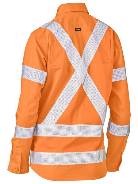 Bisley - Women's X Taped Biomotion Hi Vis Cool Lightweight Drill Shirt - BL6166XT