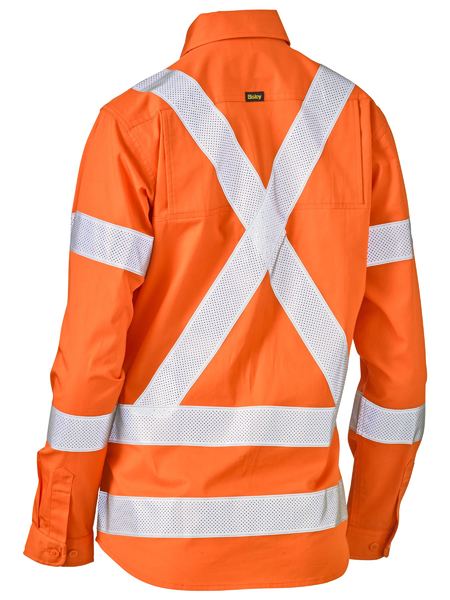 Bisley - Women's X Taped Biomotion Hi Vis Cool Lightweight Drill Shirt - BL6166XT