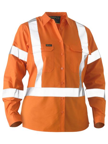 Bisley - Recycle Women's X Taped Hi Vis Drill Shirt - BL6266XT