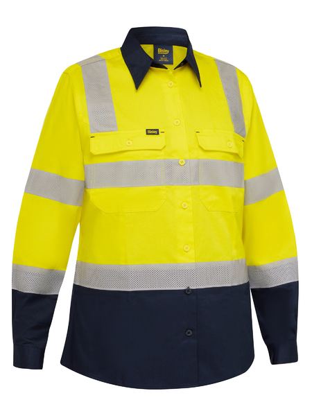 Bisley - Women's Taped Biomotion Hi Vis Cool Lightweight Vented Shirt - BL6396T