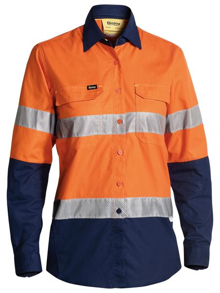 Bisley - Women's X Airflow™ Taped Hi Vis Ripstop Shirt - BL6415T