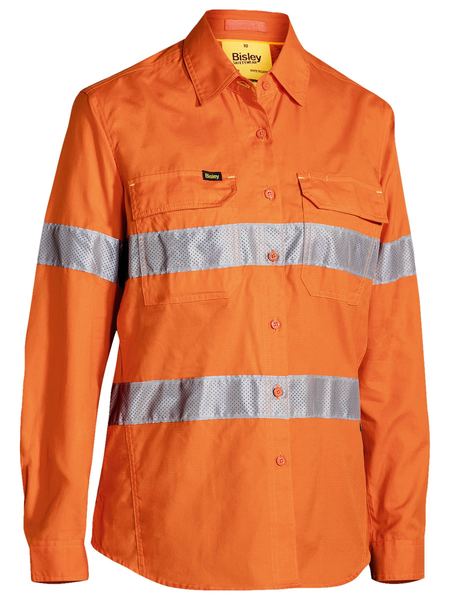 Bisley - Women's X Airflow™ Taped Hi Vis Ripstop shirt - BL6416T