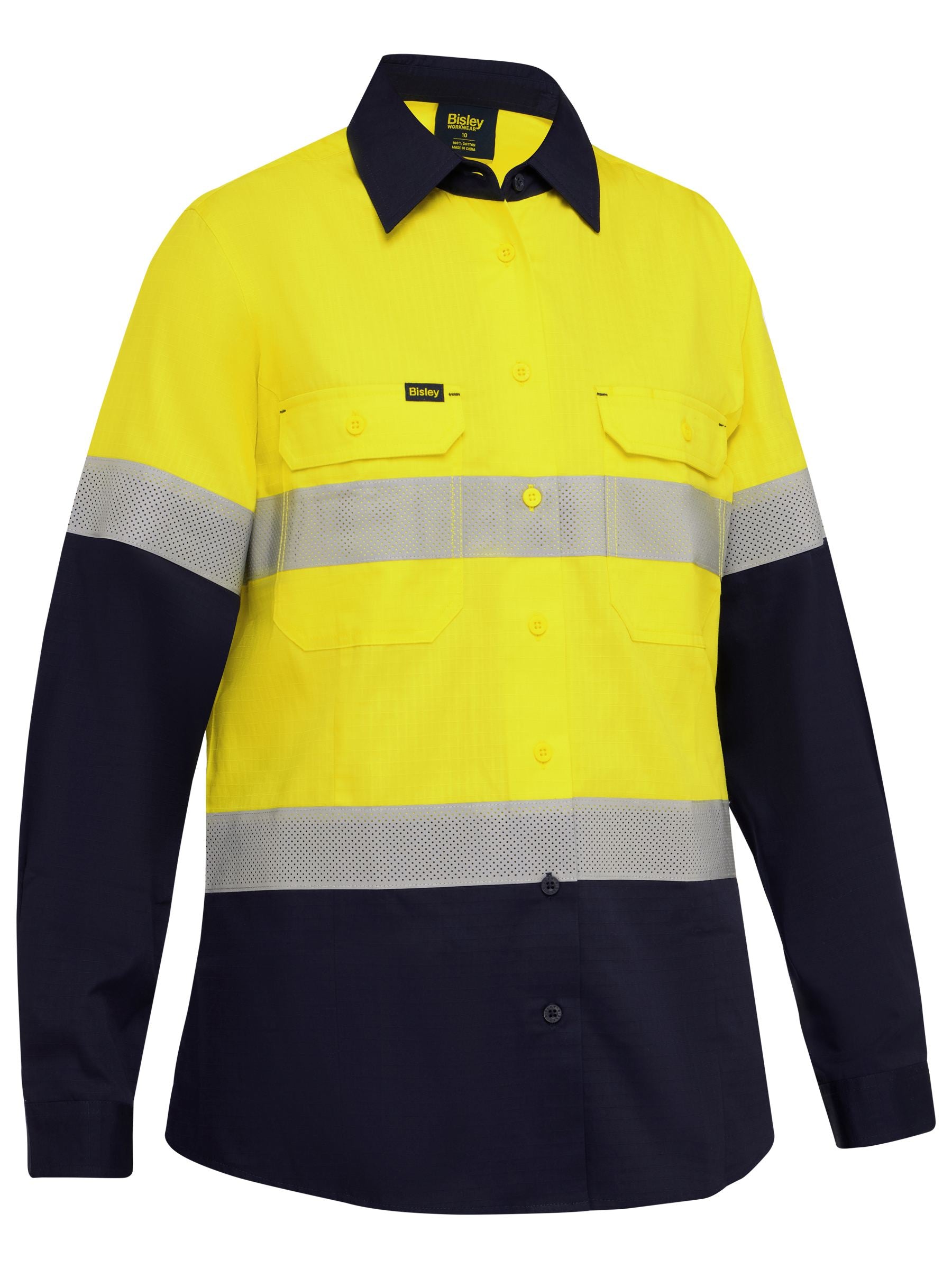 Bisley - Women's Taped Hi Vis Ripstop Vented Shirt - BL6495T