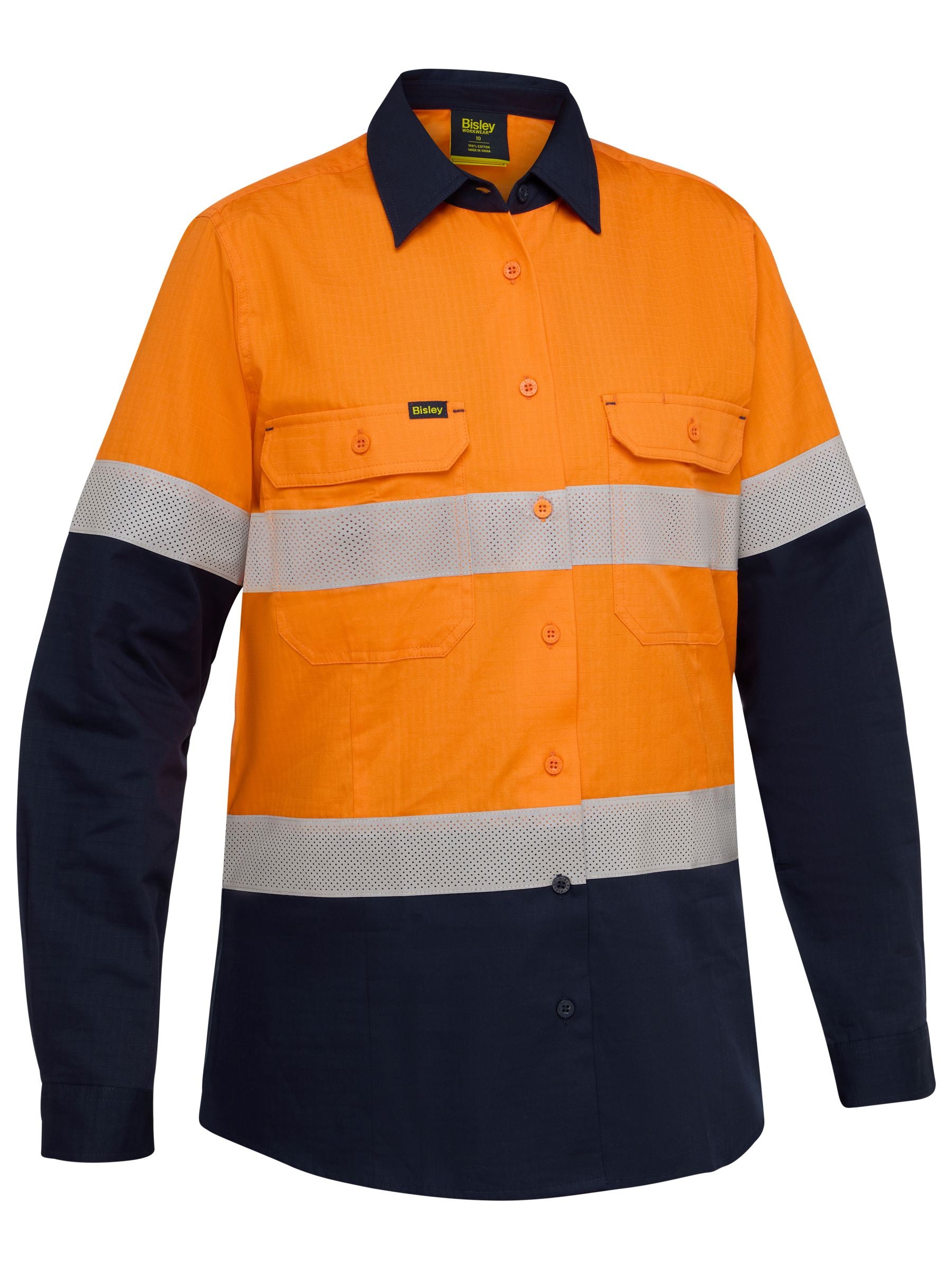 Bisley - Women's Taped Hi Vis Ripstop Vented Shirt - BL6495T