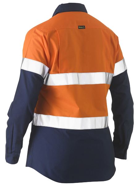Bisley - Recycle Women's Taped Two Tone Hi Vis Drill Shirt - BL6996T