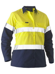 Bisley - Recycle Women's Taped Two Tone Hi Vis Drill Shirt - BL6996T