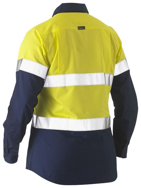 Bisley - Recycle Women's Taped Two Tone Hi Vis Drill Shirt - BL6996T