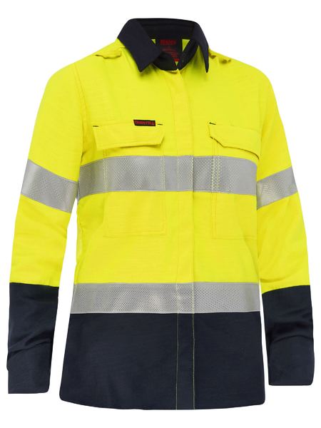 Bisley - Apex 185 Women's Taped Hi Vis FR Vented Shirt - BL8438T