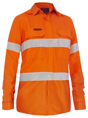 Bisley - Apex 185 Women's Taped Hi Vis Ripstop FR Vented Shirt - BL8439T