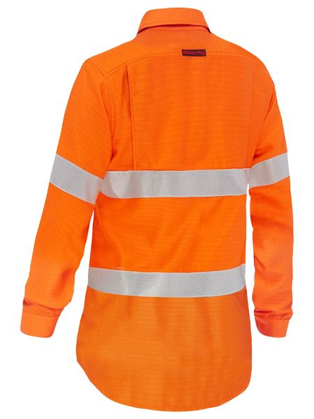 Bisley - Apex 185 Women's Taped Hi Vis Ripstop FR Vented Shirt - BL8439T