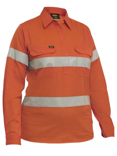 Bisley - Women's Taped Hi Vis Cool Lightweight Closed Front Shirt - BLC6897T