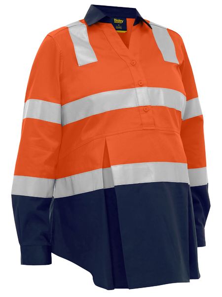 Bisley - Women's Taped Two Tone Hi Vis Closed Front Maternity - BLM6660T