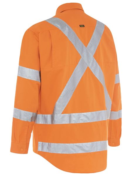 Bisley - Men's X Taped Biomotion Hi Vis Cool Lightweight Drill Shirt - BS6166XT