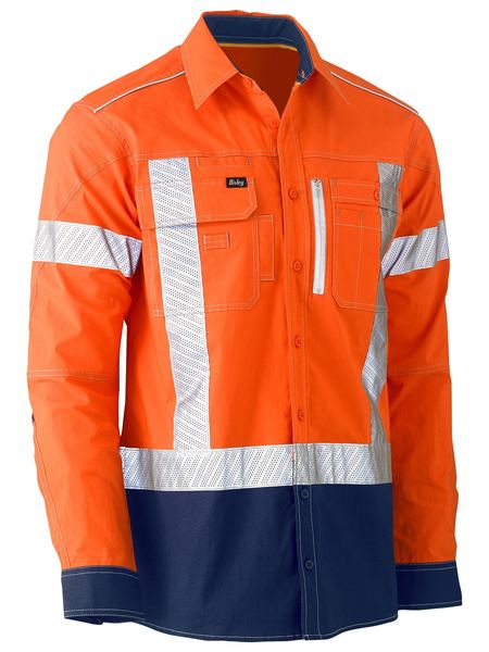 Bisley - Men's Flx & Move™ X Taped Hi Vis Utility Shirt - BS6177XT