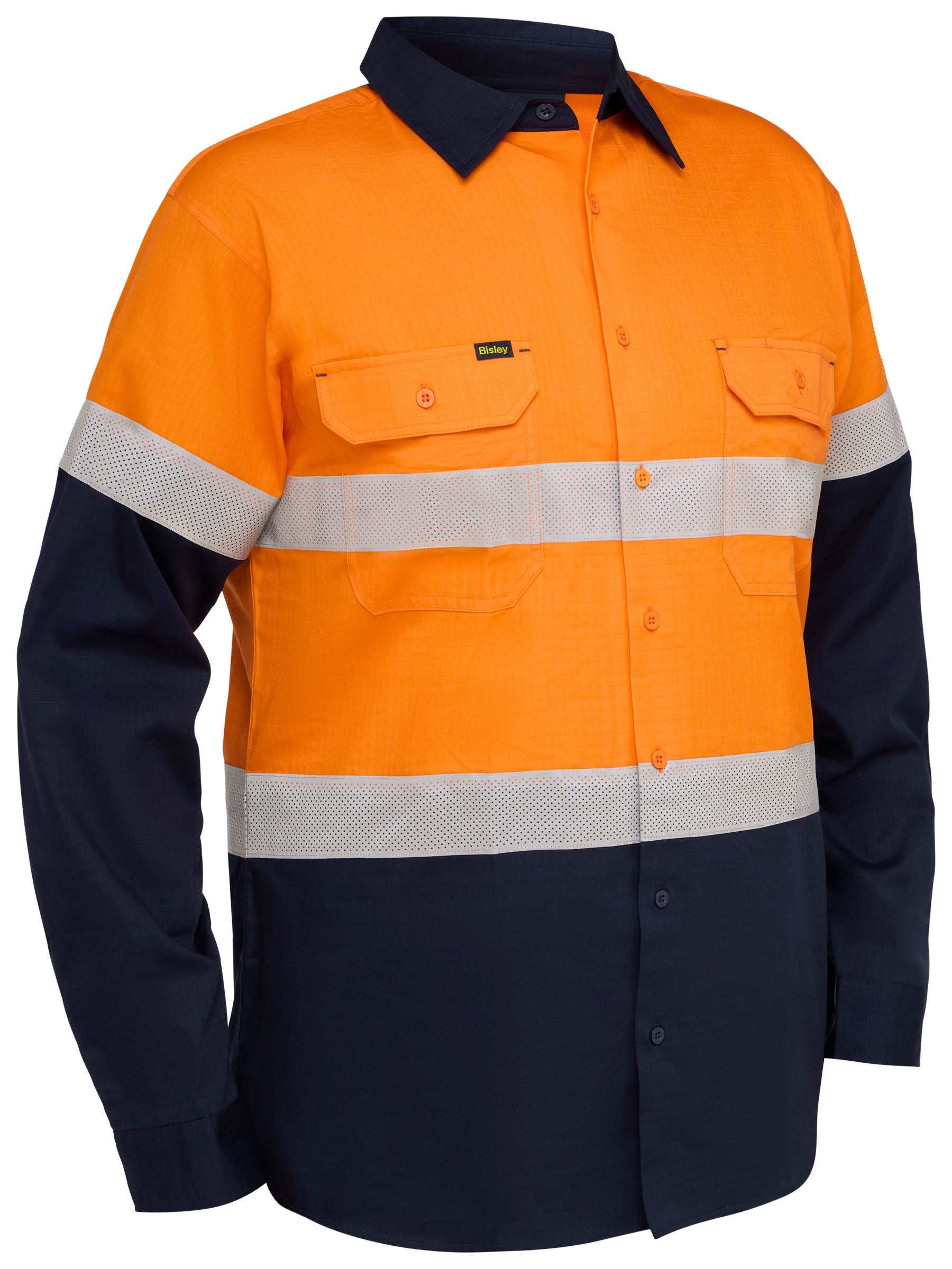 Bisley - Men's Taped Hi Vis Ripstop Vented Shirt - BS6495T