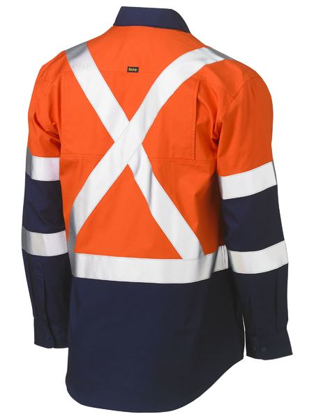 Bisley - Men's X Taped Biomotion Two Tone Hi Vis Lightweight Drill Shirt - BS6696XT