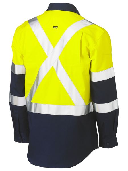 Bisley - Men's X Taped Biomotion Two Tone Hi Vis Lightweight Drill Shirt - BS6696XT