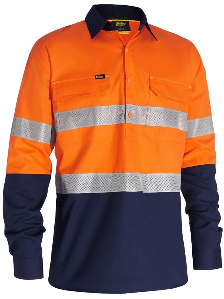 Bisley - Men's X Airflow™ Closed Front Taped Hi Vis Ripstop Shirt - BSC6415T