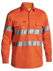 Bisley - Men's Taped Hi Vis Closed Front Drill Shirt - BTC6482