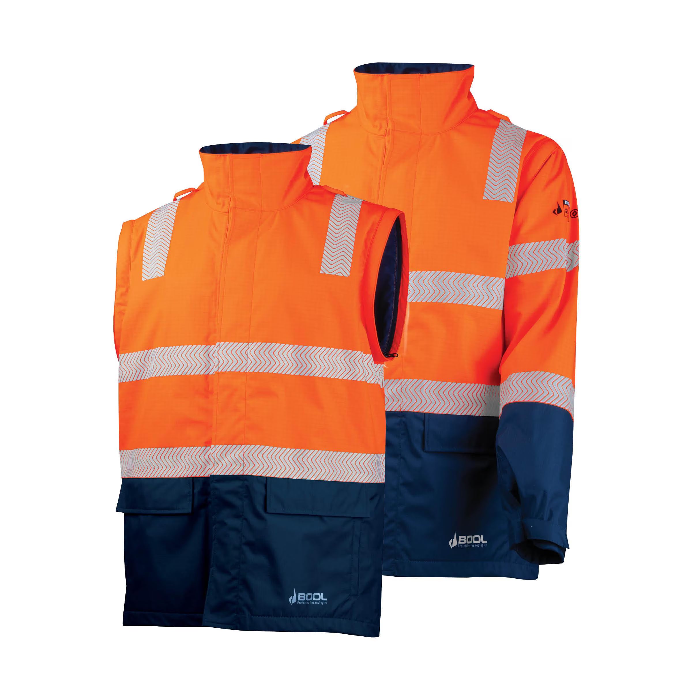 Bool PT - FR PPE3 Hi-Vis Parka with Zip-Off Sleeves and Segmented FR Tape - BW2340T4